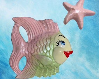 Small Fish + Baby Starfish Chalkware SET