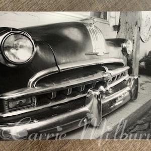 Classic 1950s Car with Hood Emblem PHOTOGRAPHY PRINT