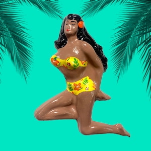 Retro Chalkware Hula GIRL - Tiki Bar Decor