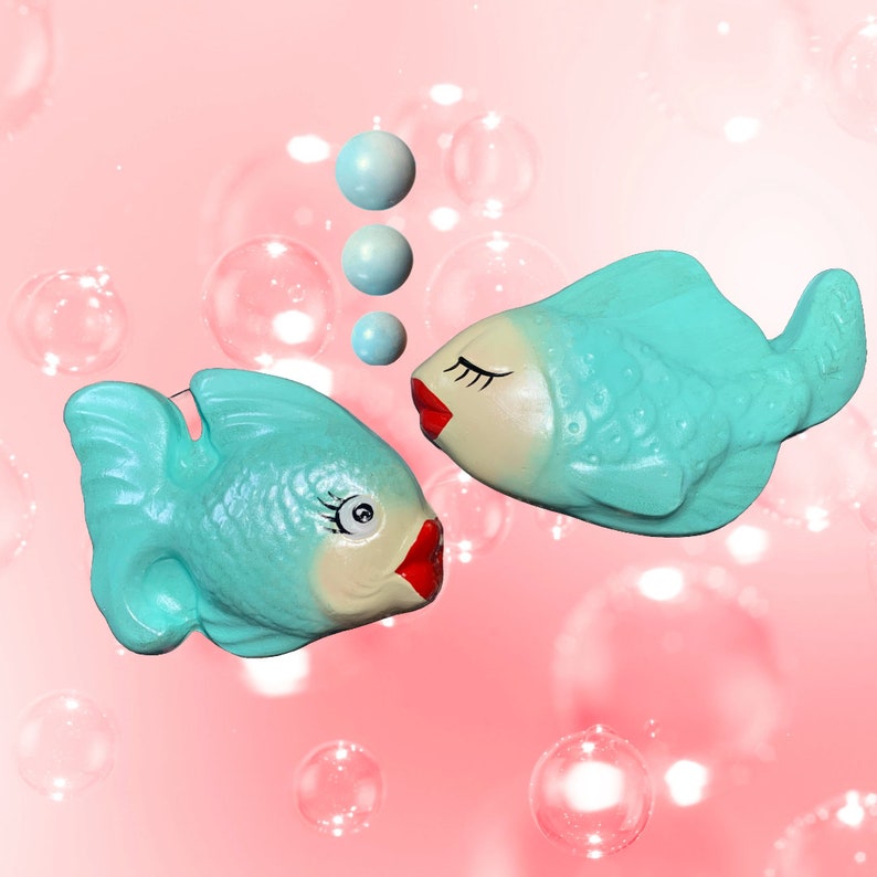 Craie à craie Fish & Bubbles SET COMPLET Style rétro AQUA image 1