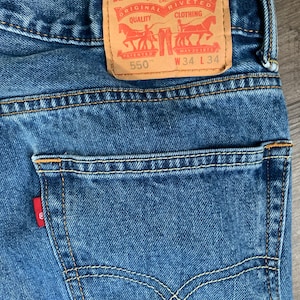 Vintage LEVIS 550 34x34 Denim Jeans Pants Distressed - Etsy