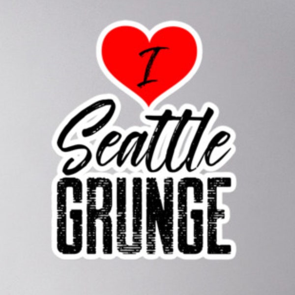 I Love Seattle Grunge Sticker Decal