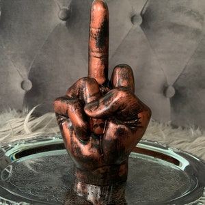 Cement Middle Finger - Life Size - Bronze Tone