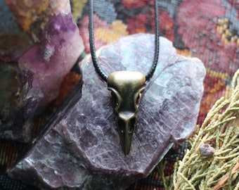 Naszyjnik Raven Spirit Guardian, Czarna skóra wegańska, Duchowy przewodnik po taksydermii kruków, Uzdrawianie kryształami, Czakra podstawy, Ochrona Wicca, Uziemienie