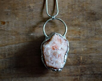 Naszyjnik z kryształu słonecznego, OOAK, uzdrawianie kryształami, czakra splotu słonecznego, czakra sakralna, RA