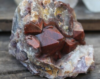 Auralite 23, Kryształowy Punkt o Czerwonej Czubce, Rzadki Kamień Wysokoenergetyczny, Uziemienie, Nowa Energia Ziemi