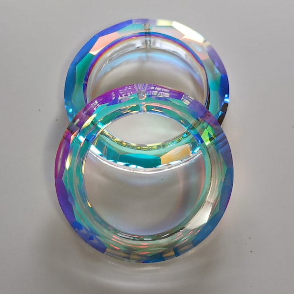 AB Iridescent Crystal Circle O Ring 50mm for Chandeliers, Windchimes