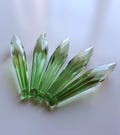 Light or Spring Green Icicle Crystals 76mm Set of 5 for Chandeliers, Windchime, Crafts, Wreaths, Home Decor, Sun Catcher