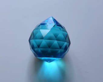 Aqua Crystal Ball 20mm for Chandeliers, Windchime, Crafts, Wreaths, Home Decor, Sun Catcher