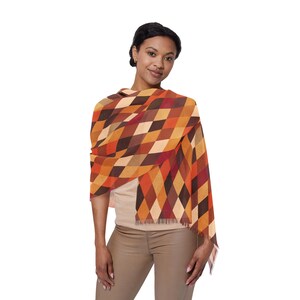Halloween Patchwork Scarf | Witch Hat Moon Cat Jack-o'-Lantern Pattern