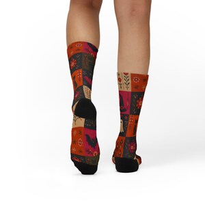 Calzini con motivo patchwork di Halloween stampabili a sublimazione / Zucca Fantasma Strega Gatto immagine 19