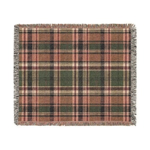 Autumn Plaid Woven Blanket | Cozy Fall Tartan Throw