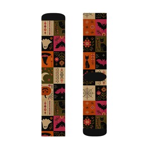 Calzini con motivo patchwork di Halloween stampabili a sublimazione / Zucca Fantasma Strega Gatto immagine 8
