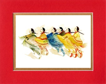 Sisters - 8"x10" Double matted archival prints entirely made by Native American Artist Daniel Ramirez