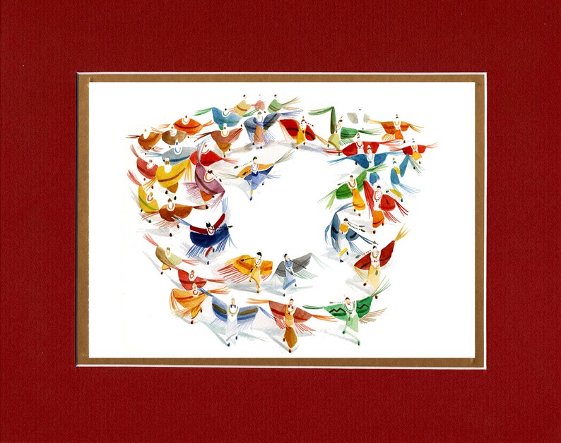 8x10 Double matted archival prints entirely made by Native American Artist Daniel Ramirez Tiny Dancers