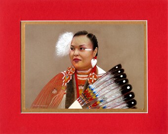 Woodland Traditional - 8"x10" Double matted archival prints entirely made by Native American Artist Daniel Ramirez - Image Size 5"x7"