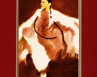 Spirit Dancer - 8"x10" Double matted archival prints entirely made by Native American Artist Daniel Ramirez
