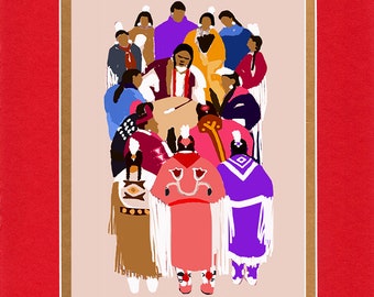 The Drum - 8"x10" Double matted archival prints entirely made by Native American Artist Daniel Ramirez