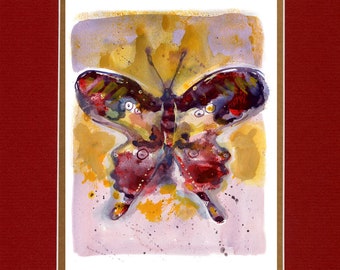 Abstract Butterfly 2020 - Double matted archival prints entirely made by Native American Artist Daniel Ramirez