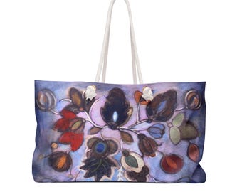 Ojibwe Pastel Flowers Weekender Bag