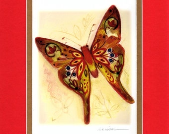The Blueberry Butterfly - 8"x10" Double matted archival prints entirely made by Native American Artist Daniel Ramirez