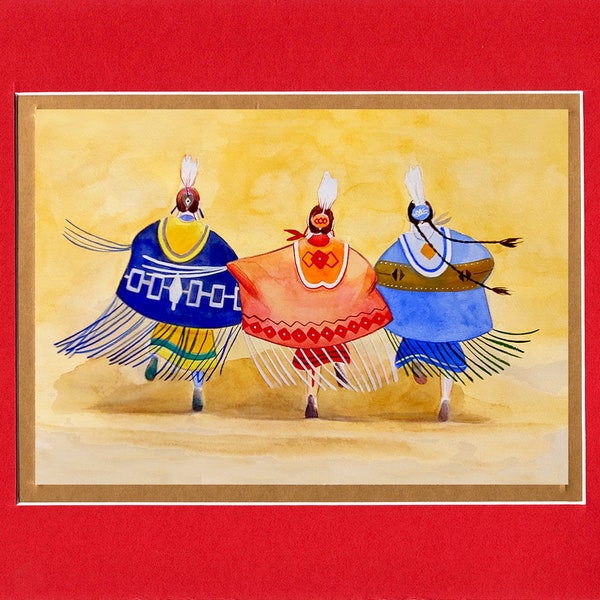 Three Tribes 2020 - 8"x10" Double matted archival prints entirely made by Native American Artist Daniel Ramirez