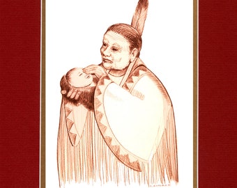 Little Blessings - 8"x10" Double matted archival prints entirely made by Native American Artist Daniel Ramirez