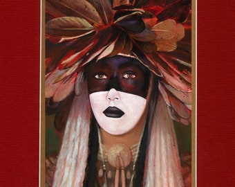 Sac and Fox - Large Double matted archival prints 16"x20"  by Native American Artist Daniel Ramirez