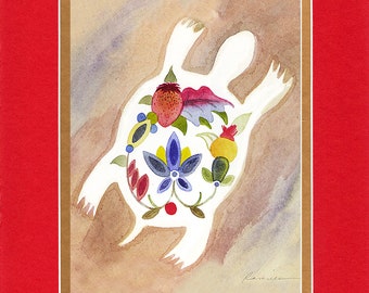 Creation Turtle - 8"x10" Double matted archival prints entirely made by Native American Artist Daniel Ramirez