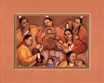 Gathering of the Mothers - 8"x10" Double matted archival prints entirely made by Native American Artist Daniel Ramirez