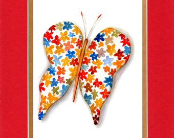 Floral Butterfly 2020 - 8"x10" Double matted archival prints entirely made by Native American Artist Daniel Ramirez
