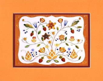 Woodland Floral - 8"x10" Double matted archival prints made by Native American Artist Daniel Ramirez