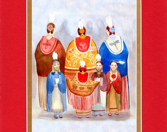 The Aunties - 8"x10" Double matted archival prints entirely made by Native American Artist Daniel Ramirez