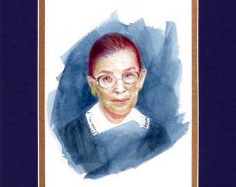A Homage to Our National Hero RUTH BADER GINSBURG - Double matted archival prints entirely made by Native American Artist Daniel Ramirez