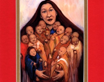The Young Storyteller - 8"x10" Double matted archival prints entirely made by Native American Artist Daniel Ramirez