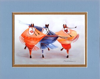 Dragonfly Shawl Dancer - 8"x10" Double matted archival prints entirely made by Native American Artist Daniel Ramirez
