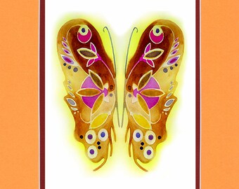 Woodland Butterfly - 8"x10" Double matted archival prints entirely made by Native American Artist Daniel Ramirez