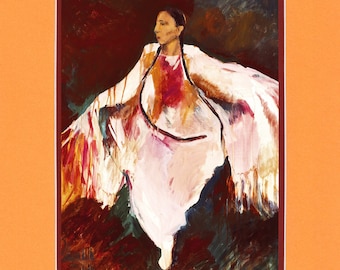 The Spring Dancer - 8"x10" Double matted archival prints entirely made by Native American Artist Daniel Ramirez