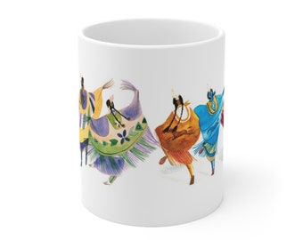 SISTERS SERIES "Woodland and Horses Shawl Dancers"  Mug 11oz