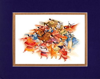 The Butterfly Dance - 8"x10" Double matted archival prints entirely made by Native American Artist Daniel Ramirez