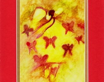 Butterfly Dancer - 8"x10" Double matted archival prints entirely made by Native American Artist Daniel Ramirez