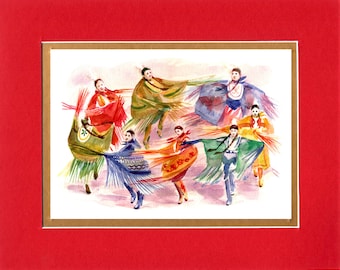 The Contest - 8"x10" Double matted archival prints entirely made by Native American Artist Daniel Ramirez