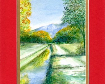 Rio Grande Canal - 8"x10" Double matted archival prints entirely made by Native American Artist Daniel Ramirez