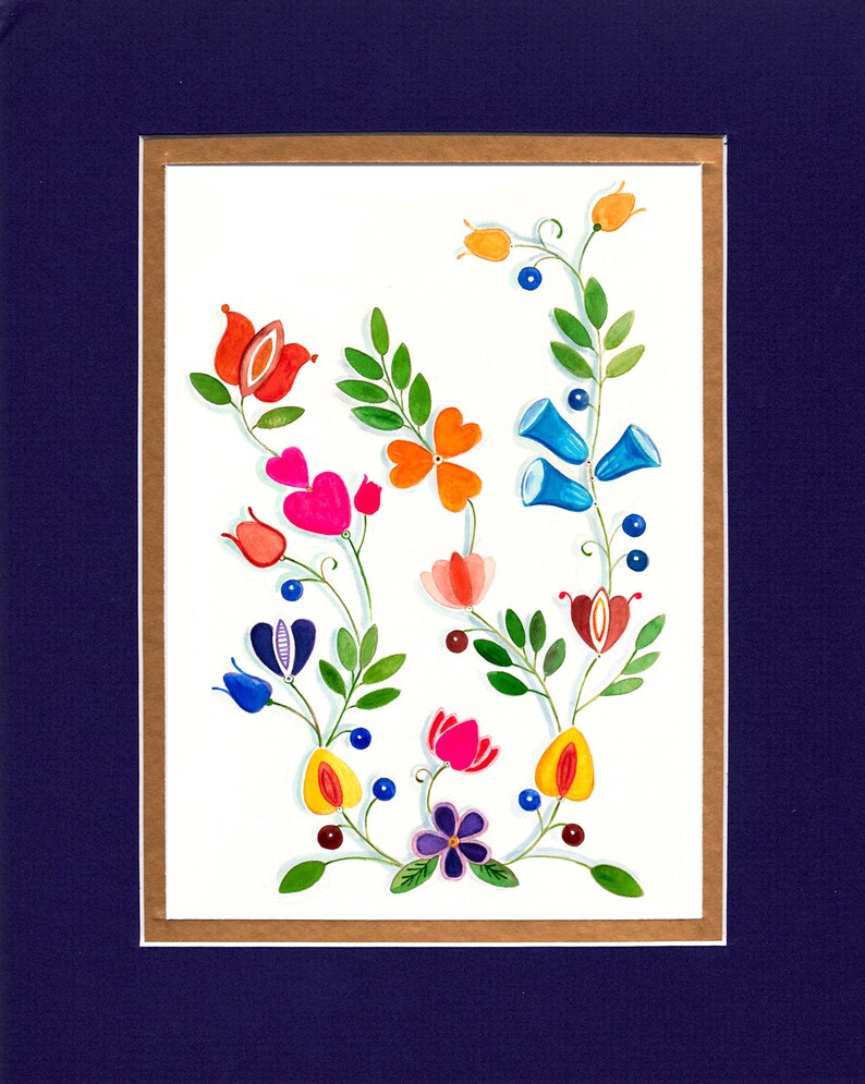 Anishinabe Floral 2 8x10 Double Matted Archival - Etsy UK