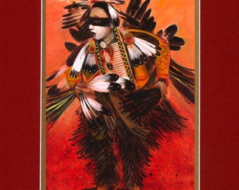 Swan Creek Dancer - 8"x10" Double matted archival prints entirely made by Native American Artist Daniel Ramirez