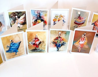 Native American Greeting Cards -  Sisters 2022 Collection#1  (12 Blank Cards with envelopes)