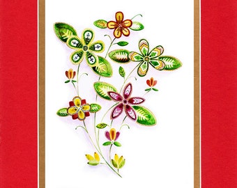 Beaded Bouquet - 8"x10" Double matted archival prints entirely made by Native American Artist Daniel Ramirez - Image Size 5"x7"