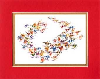 Les Petites Danseuses- 8"x10" Double matted archival prints entirely made by Native American Artist Daniel Ramirez