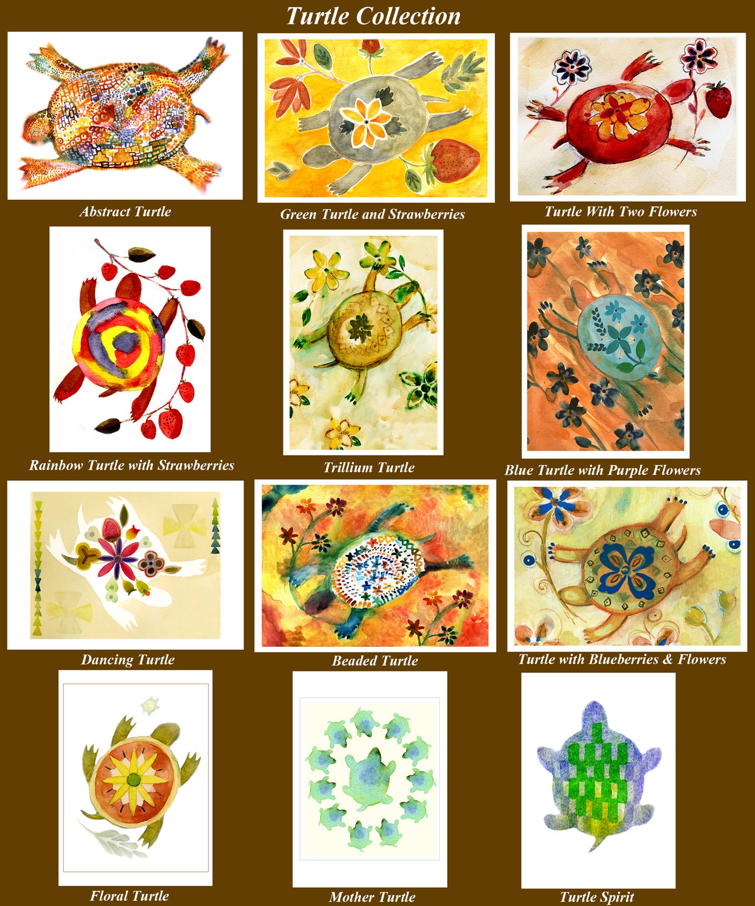 Native American Greeting Cards Turtle Collection Etsy Canada