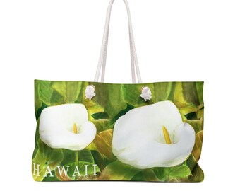 Hawaiian Calla Lily Weekender Bag with type
